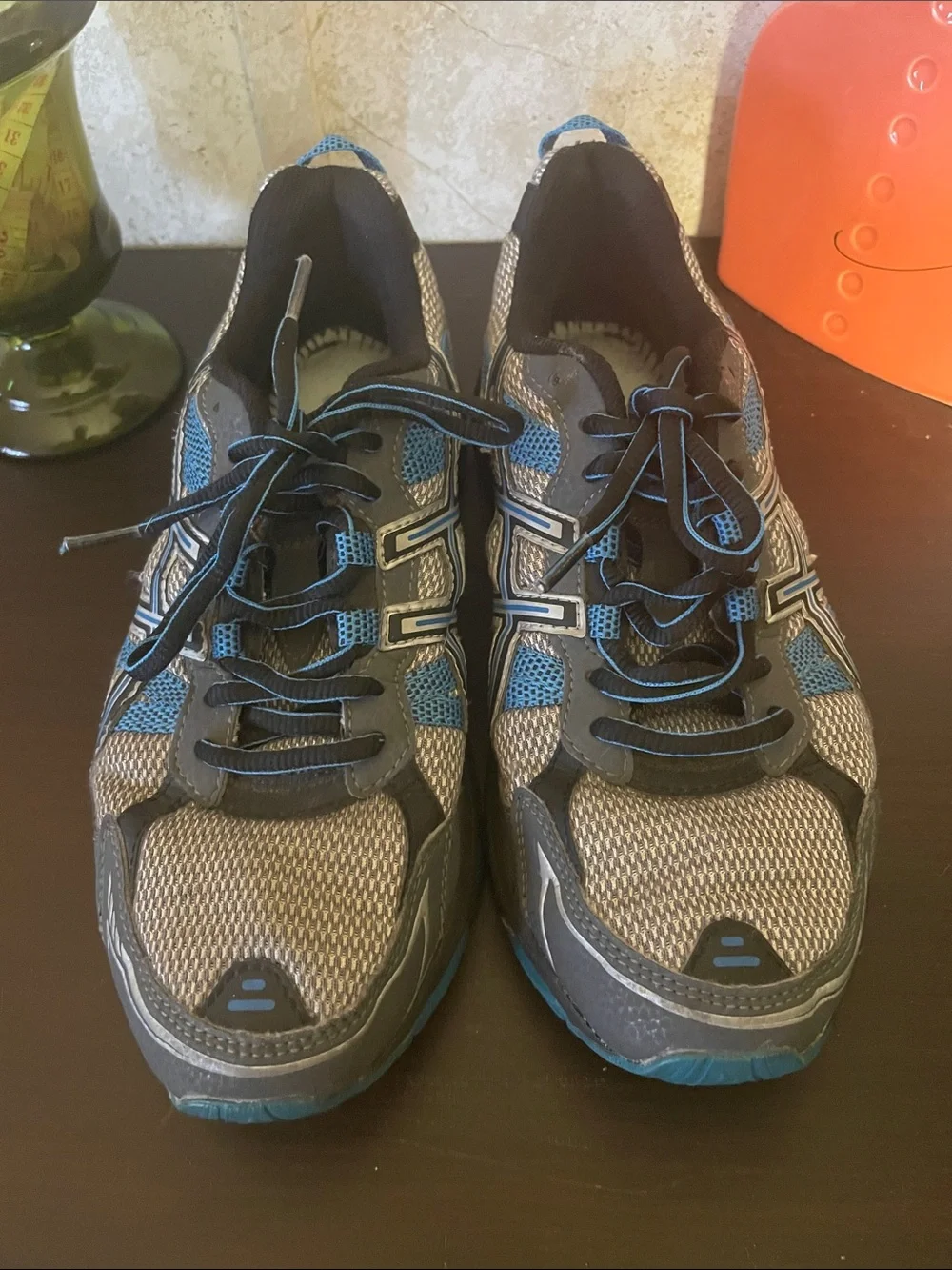 ASICS Gray and Blue Men's Gel-Venture 4 Trail Running Athletic Sneakers